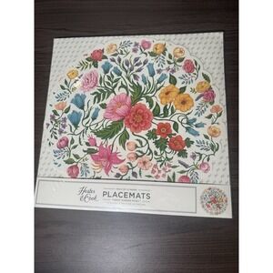 HESTER  AND COOK PLACEMATS SET OF 12 PAPER Flowers 15.6" X 15.7"‎ NEW posey